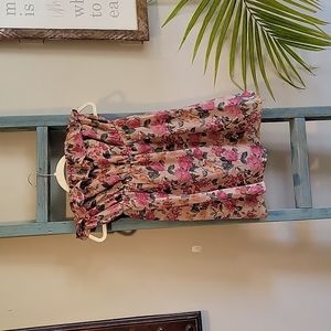 Strapless floral top